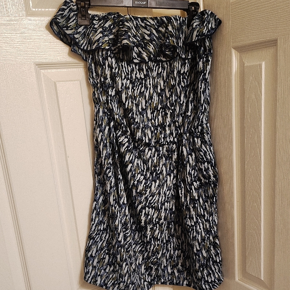GAP Strapless Dress in Black and White Pattern